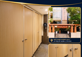 Hoàn thành Thi công lắp đặt vách ngăn vệ sinh tấm compact Nhà Hàng Hương Cau 2 Lê Văn Sỹ
